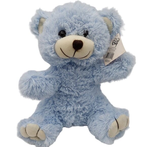 It's in the bag Blue White Plush Teddy Bear 10 Inches Stuffed Animal Kellytoy - Picture 1 of 9
